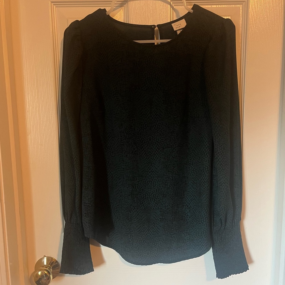 A New Day Dark Green Snakeskin Patterned Blouse